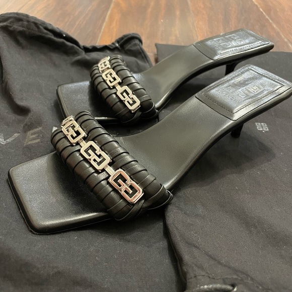 Givenchy G Woven Kitten Heel Sandals - Picture 2 of 7